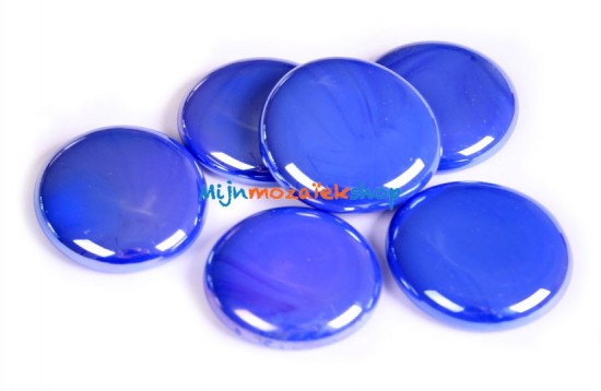 Glasparels XL (nuggets/gems) - blauw opaal