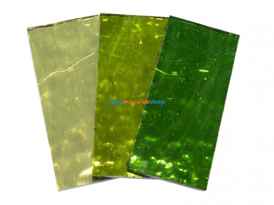 Glasplaatjes spiegel  mix groen