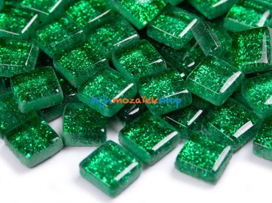 Mozaieksteentjes Glitter 1 cm - groen