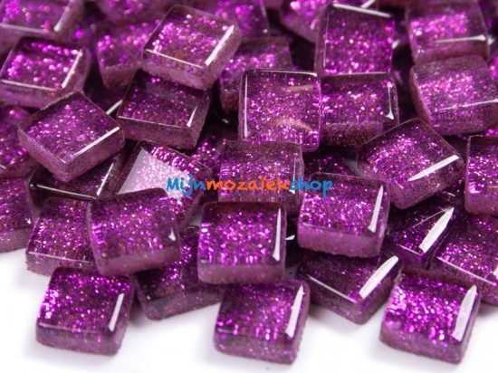 Mozaieksteentjes Glitter 1 cm - paars