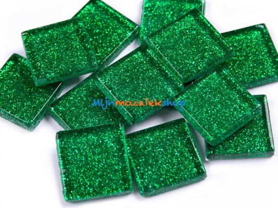 Mozaiek steentjes glitter 2 cm - groen