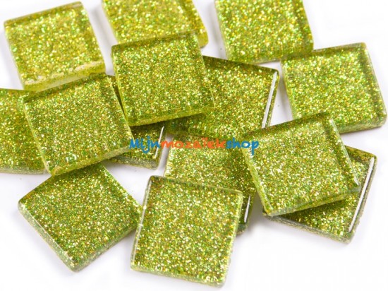 Mozaïek steentjes glitter 2 cm - licht groen