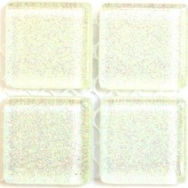 Mozaiek steentjes glitter 2 cm - wit