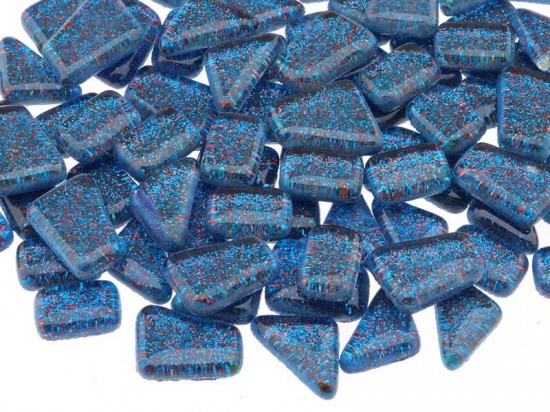 Glitter Crystal Glas Mozaïeksteentjes – blauw fireworks