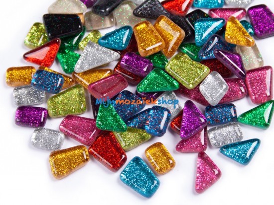 Mozaiek steentjes glitter - bonte mix