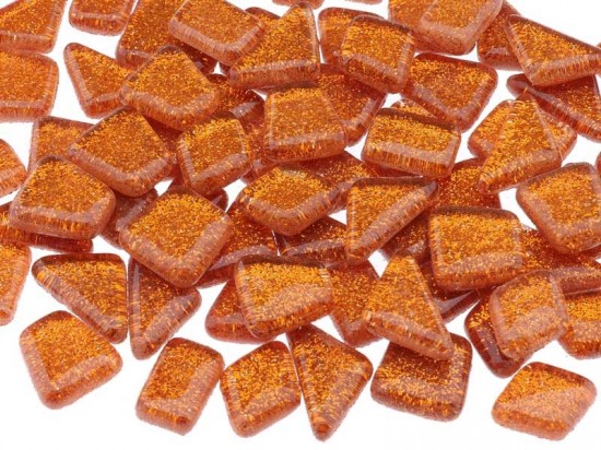 Glitter Crystal Glas Mozaïeksteentjes – oranje
