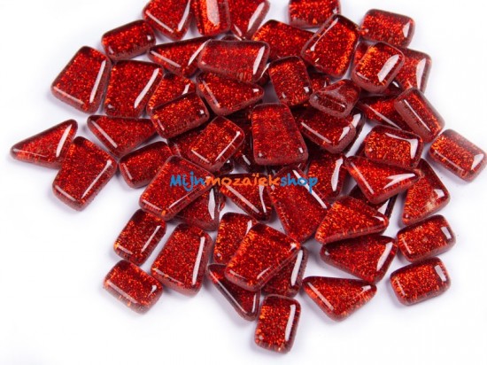 Glitter Crystal Glas Mozaïeksteentjes – rood