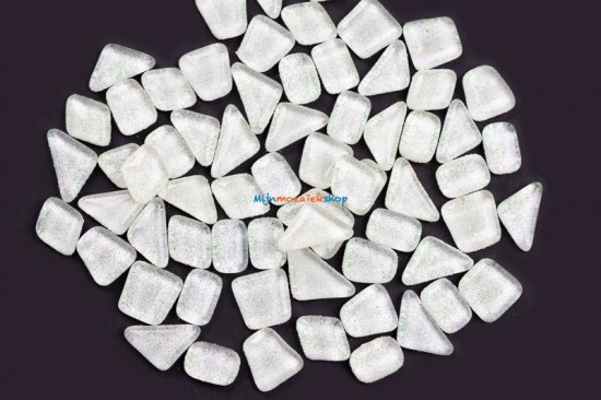 Glitter Crystal Glas Mozaïeksteentjes – wit