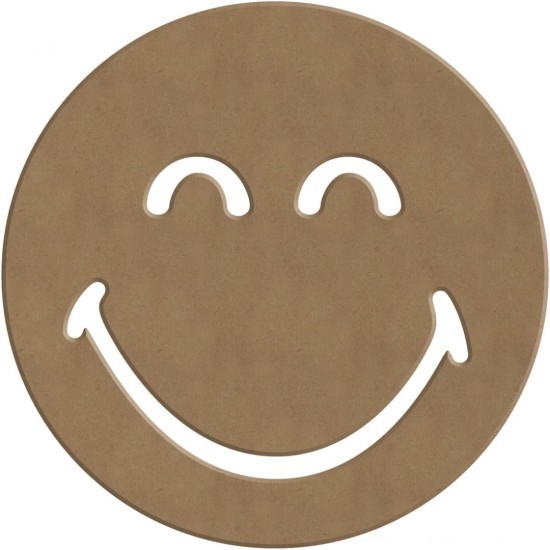 MDF figuur - smiley happy (14 cm)