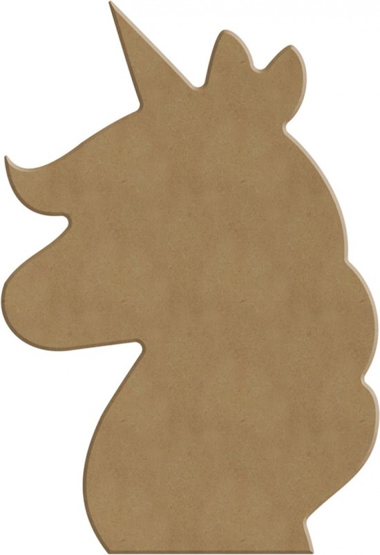 MDF eenhoorn hoofd (17 cm)