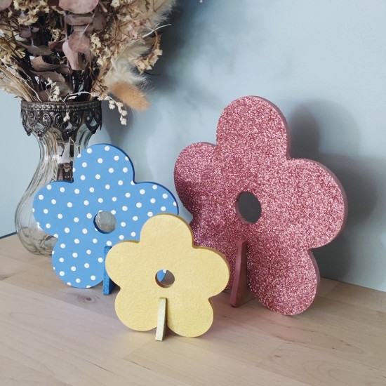 Gomille mdf figuur bloemen 3 stuks 3