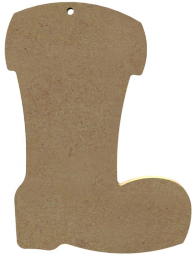 MDF figuur - kerstlaars (15 cm)