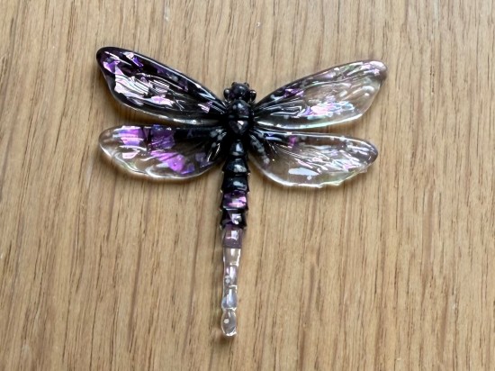 Libelle - 45 mm transparant grijs; per stuk