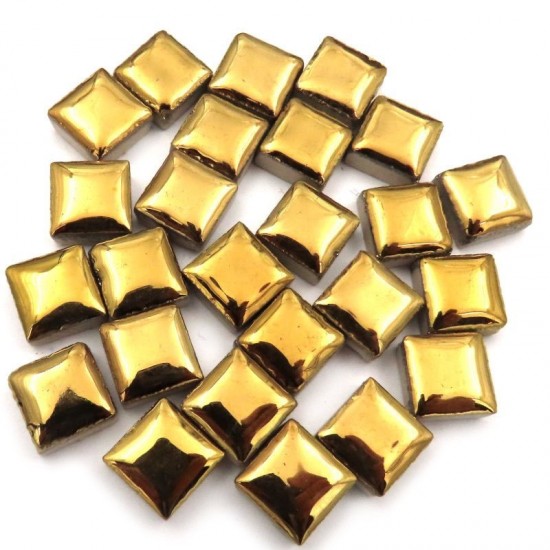 Vierkante Keramiek Mozaïeksteentjes 12 mm - goud