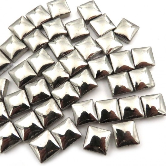 Vierkante Keramiek Mozaïeksteentjes 12 mm - zilver
