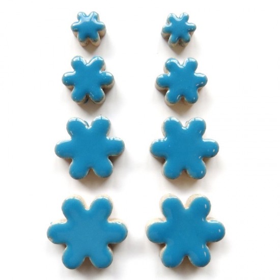 Keramiek bloemetjes - blauw