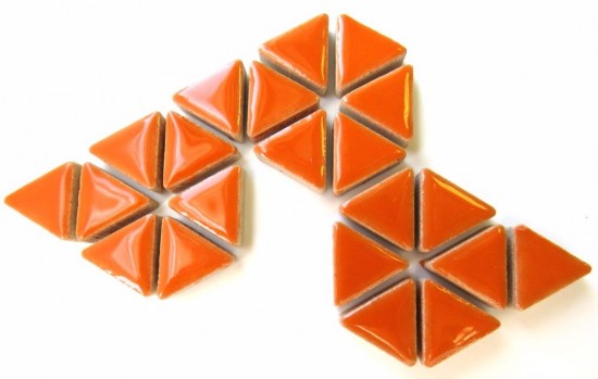Keramiek driehoekjes - oranje