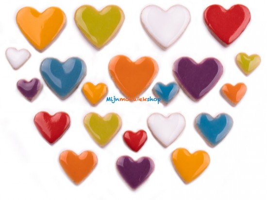 Keramiek harten - love hearts mix