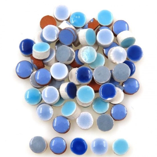 Keramiek micro 5 mm rond   mix blauw