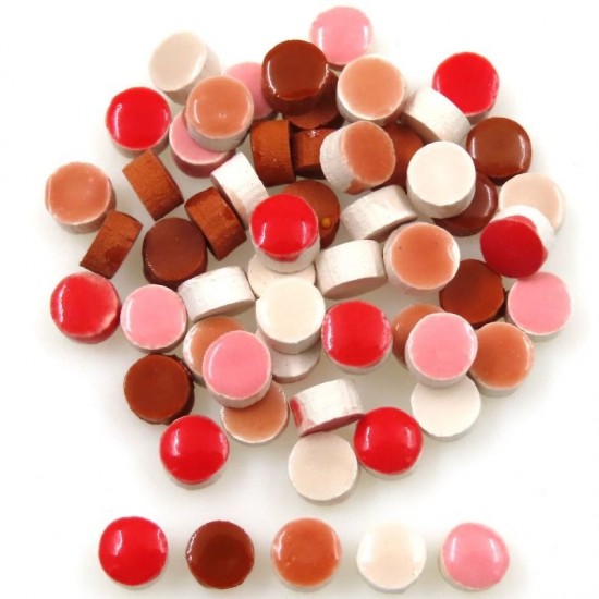 Keramiek micro 5 mm rond   mix rood