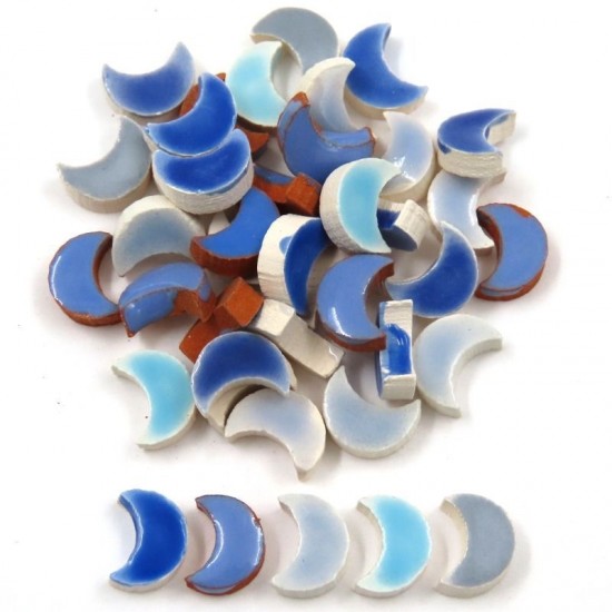 Micro mozaïeksteentjes 8 mm maan – mix blauw