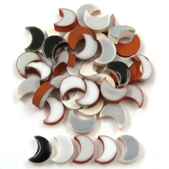 Micro mozaïeksteentjes 8 mm maan – mix wit tot zwart