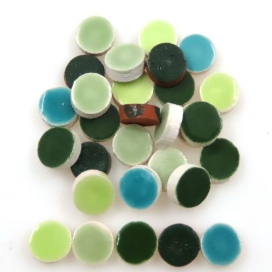 Keramiek mini 8 mm rond   mix groen