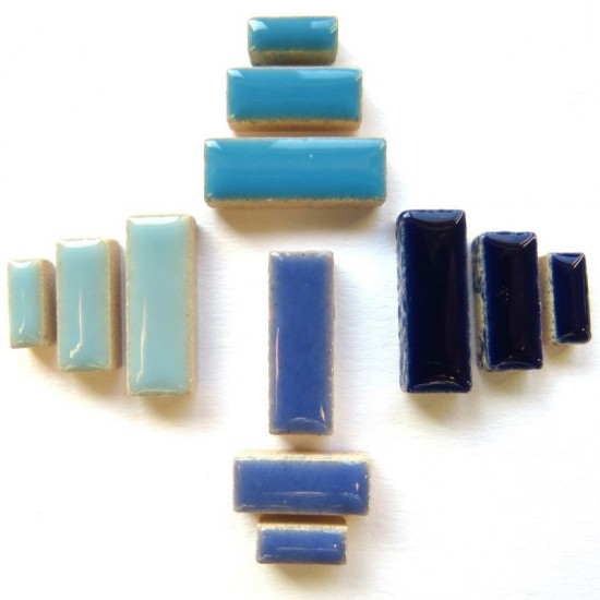 Keramiek staafjes - mix blauw