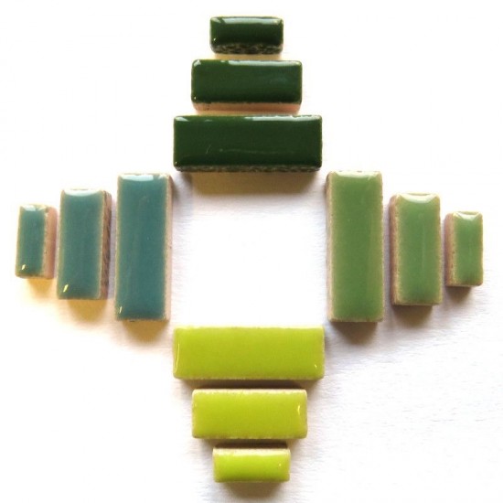 Keramiek staafjes - mix weidegroen