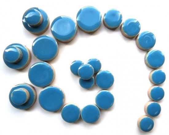 Keramiek rond 12-15-20 mm - blauw