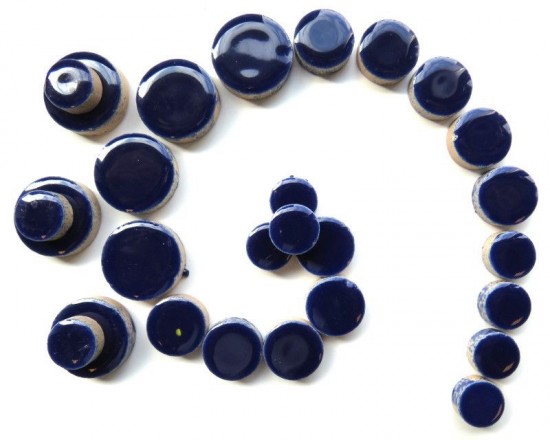 Keramiek rond   h19 indigo