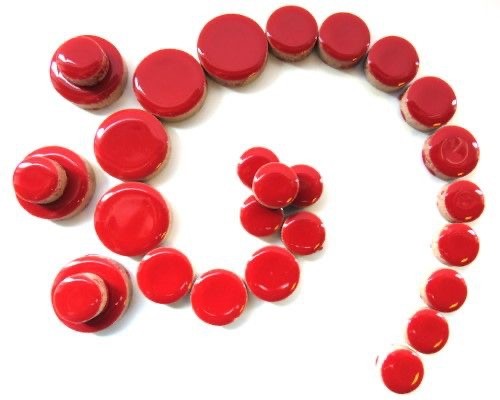 Keramiek rond   h401 poppy red