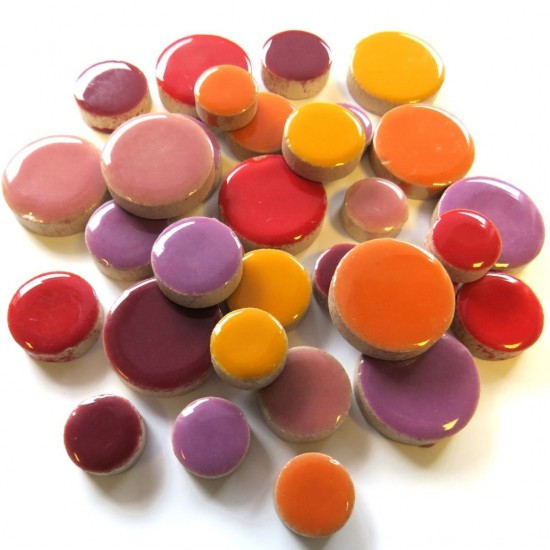 Keramiek rond   mix flora