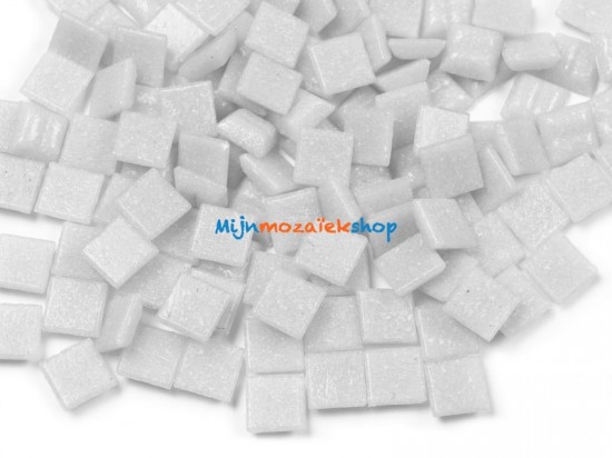 Glas mozaïeksteentjes vierkant 10 mm - poeder grijs