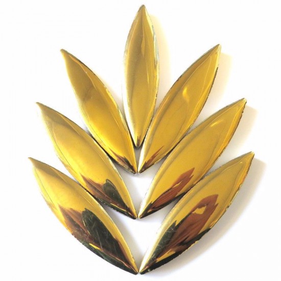 Keramiek mozaïeksteentje Bloemblad XL – goud