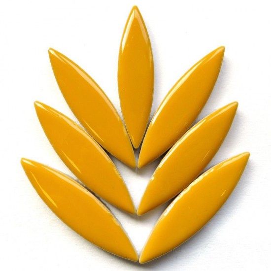 Keramiek mozaïeksteentje Bloemblad XL – kerrie