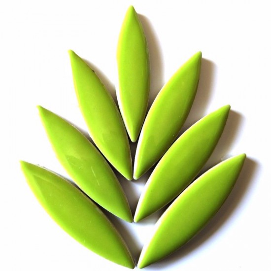 Keramiek mozaïeksteentje Bloemblad XL – kiwi groen