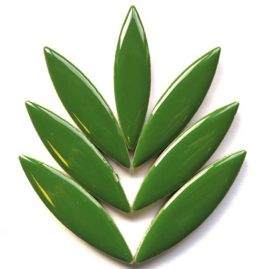 Keramiek mozaïeksteentje Bloemblad XL – eucalyptus groen