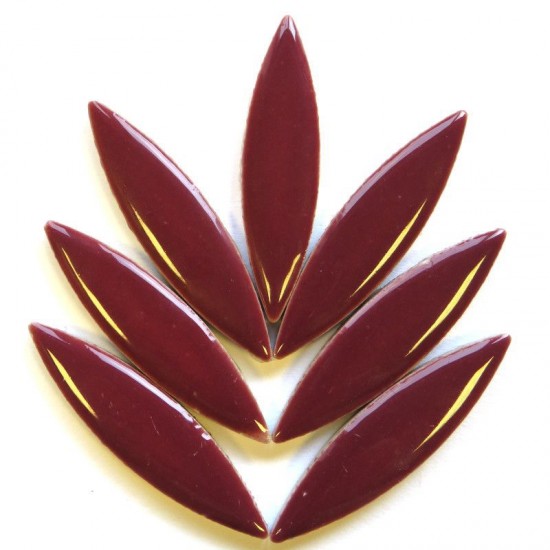 Keramiek mozaïeksteentje Bloemblad XL – merlot rood