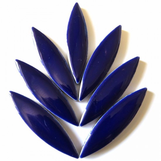 Keramiek mozaïeksteentje Bloemblad XL – indigo blauw