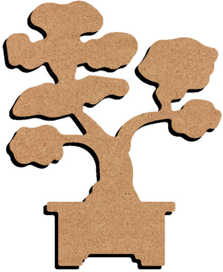 MDF figuur -bonsai boompje (15 cm)