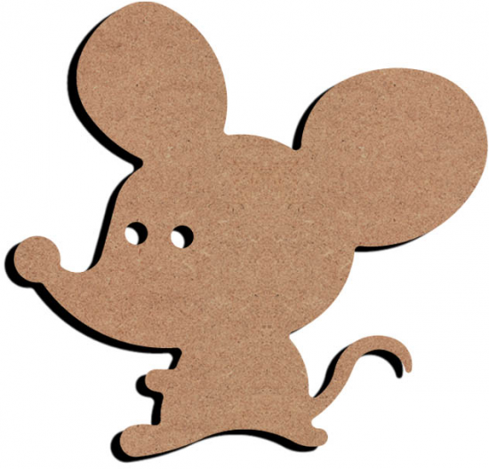 MDF cartoon muis (26 cm)