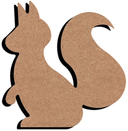 MDF eekhoorn met punt oren (15 cm)