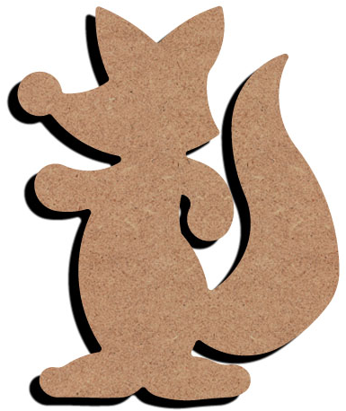MDF cartoon vos (15 cm)