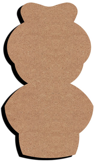 MDF figuur - kokeshi met knot (15 cm)