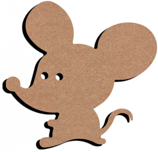 MDF cartoon muis (15 cm)