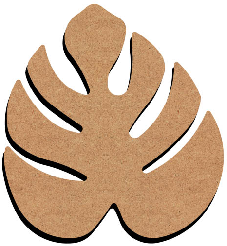 MDF figuur - monstera blad (15 cm)