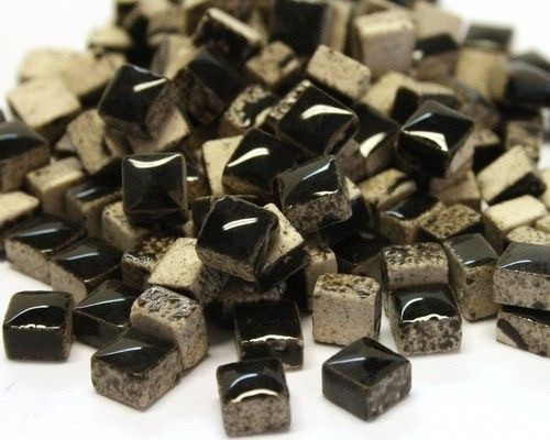 Micro (5 mm) keramiek mozaïek steentjes - zwart