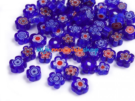 Millefiori flower mix blauw
