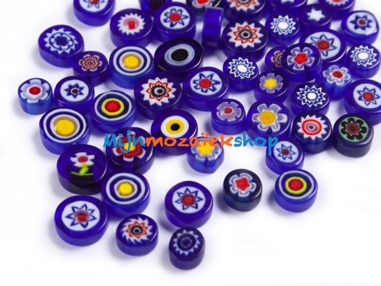 Millefiori mix blauw
